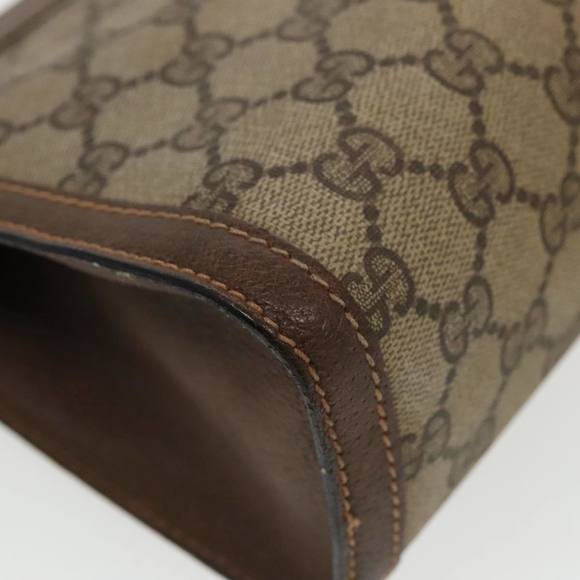 GUCCI GG Supreme Web Sherry Line Clutch Bag PVC Beige 84 014 2125 28 Auth th5404 - Picture 11 of 16